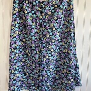 VTG blue floral skirt‎ womens size 12